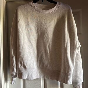 American Eagle Outfitters Light Beige Crewneck Sweatshirt